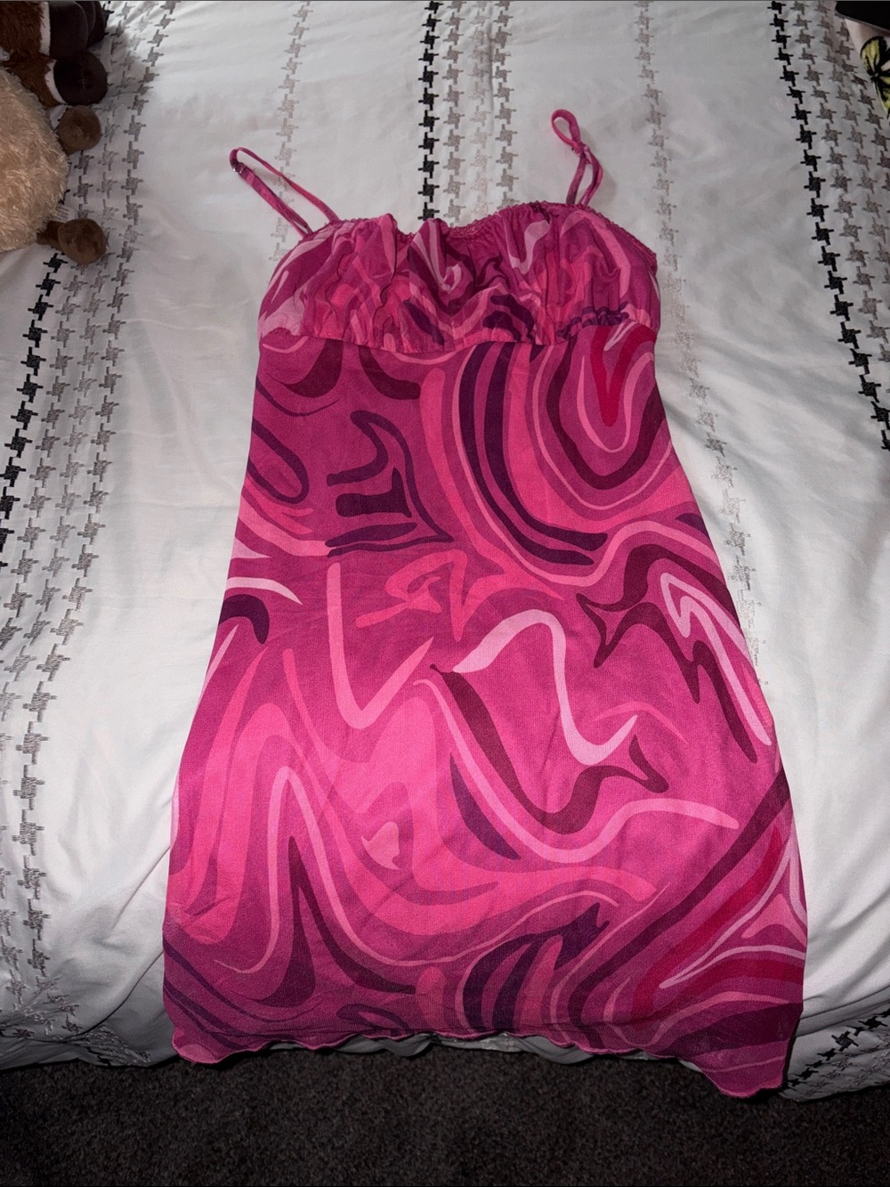 Princess Polly Pink Swirl Mini Dress